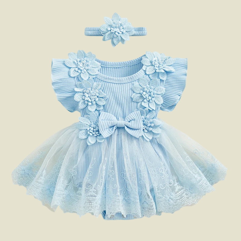 Charming Baby Girls Mesh Dress with Headband  girls clothing YAG Boutique