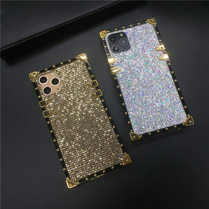Luxy Bling Back Square Case with/without Ring Holder for iPhone 11/12/13 Series Yesy All Goods