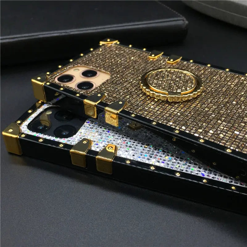 Luxy Bling Back Square Case with/without Ring Holder for iPhone 11/12/13 Series Yesy All Goods