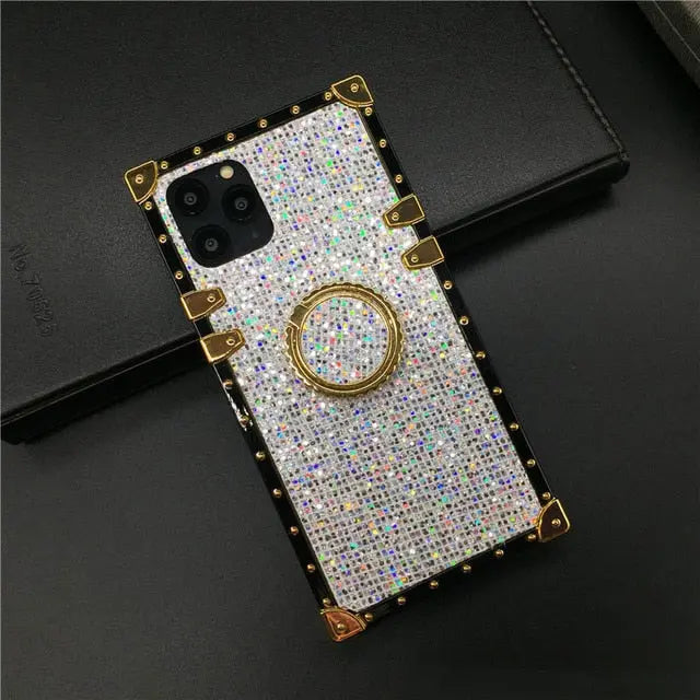 Luxy Bling Back Square Case with/without Ring Holder for iPhone 11/12/13 Series Yesy All Goods
