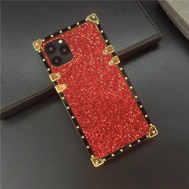 Luxy Bling Back Square Case with/without Ring Holder for iPhone 11/12/13 Series Yesy All Goods