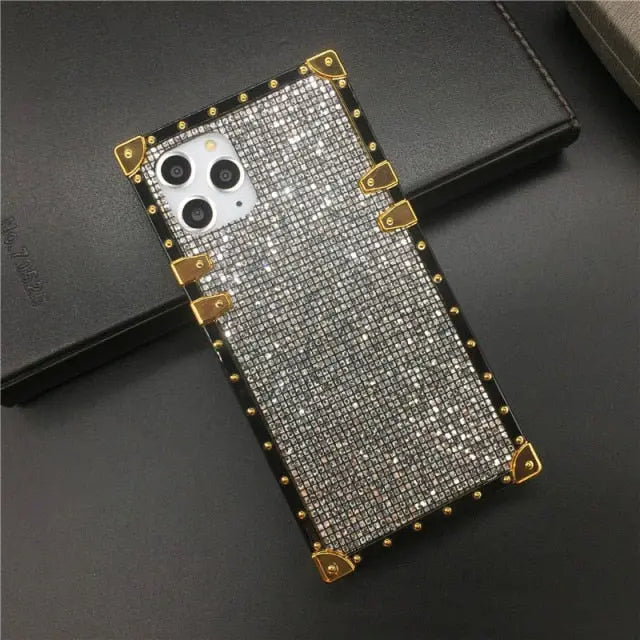 Luxy Bling Back Square Case with/without Ring Holder for iPhone 11/12/13 Series Yesy All Goods