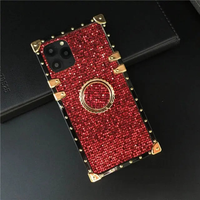 Luxy Bling Back Square Case with/without Ring Holder for iPhone 11/12/13 Series Yesy All Goods