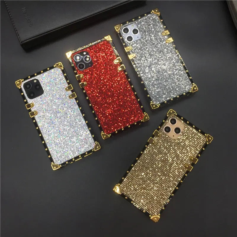 Luxy Bling Back Square Case with/without Ring Holder for iPhone 11/12/13 Series Yesy All Goods