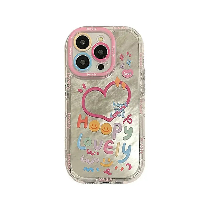 Happy Lovely Mirror Back Case for iPhone 13/14/15 Series - YAG Boutique