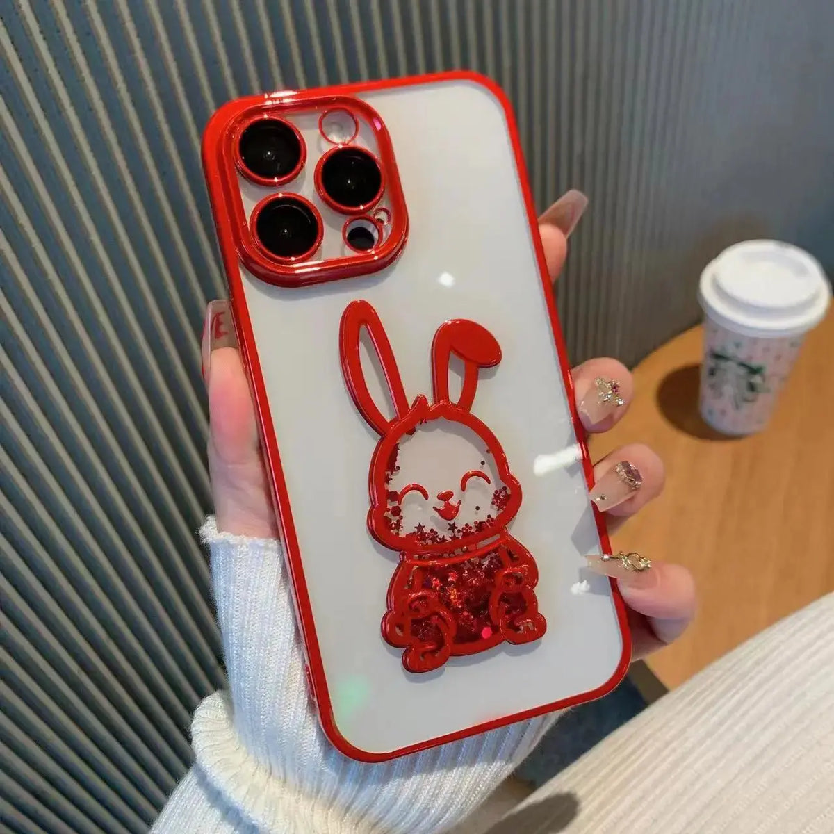 Bunny Moving Glitter Case for iPhone 13/14/15 Series - YAG Boutique