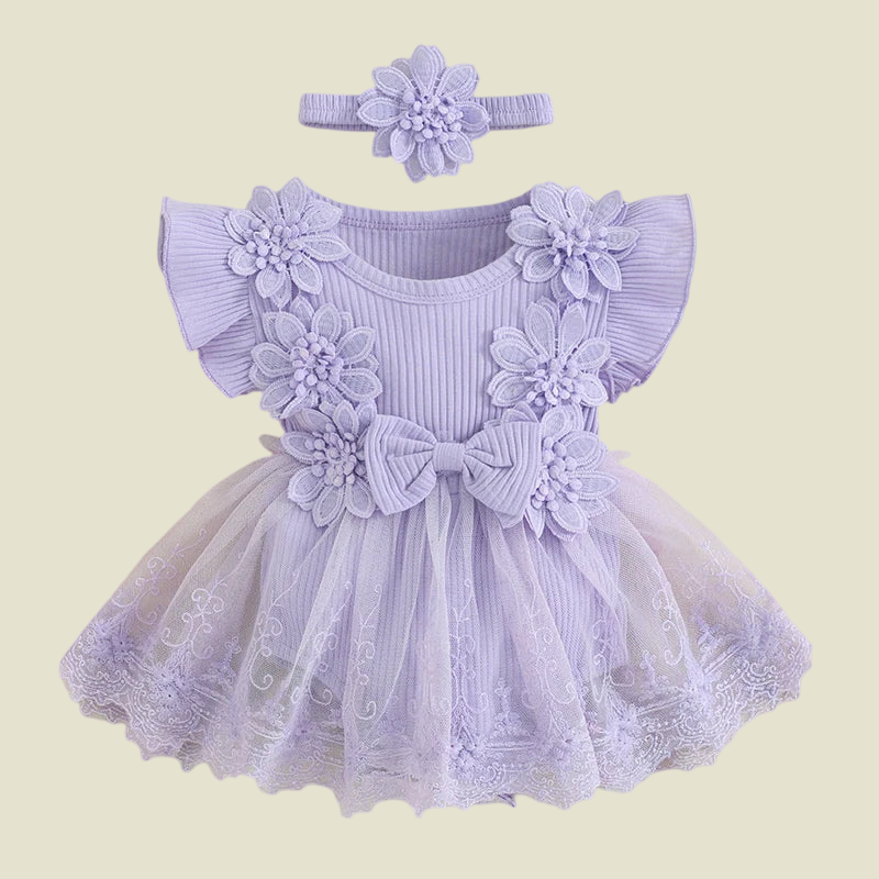 Charming Baby Girls Mesh Dress with Headband  girls clothing YAG Boutique