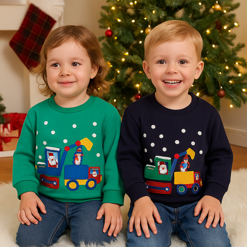Santa’s Little Builders Christmas Jumper  kids clothing YAG Boutique