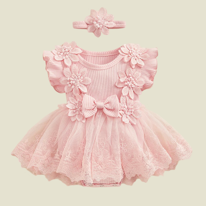 Charming Baby Girls Mesh Dress with Headband  girls clothing YAG Boutique