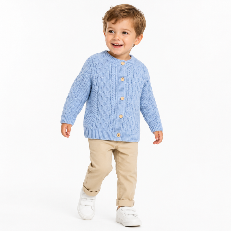 Archie Premium Cable Knit Baby & Toddler Cardigan  kids clothing YAG Boutique