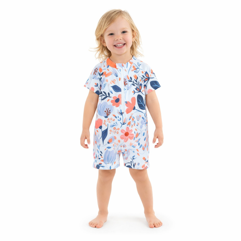Baby Girls Floral Zip Rashie Swimsuit  girls clothing YAG Boutique