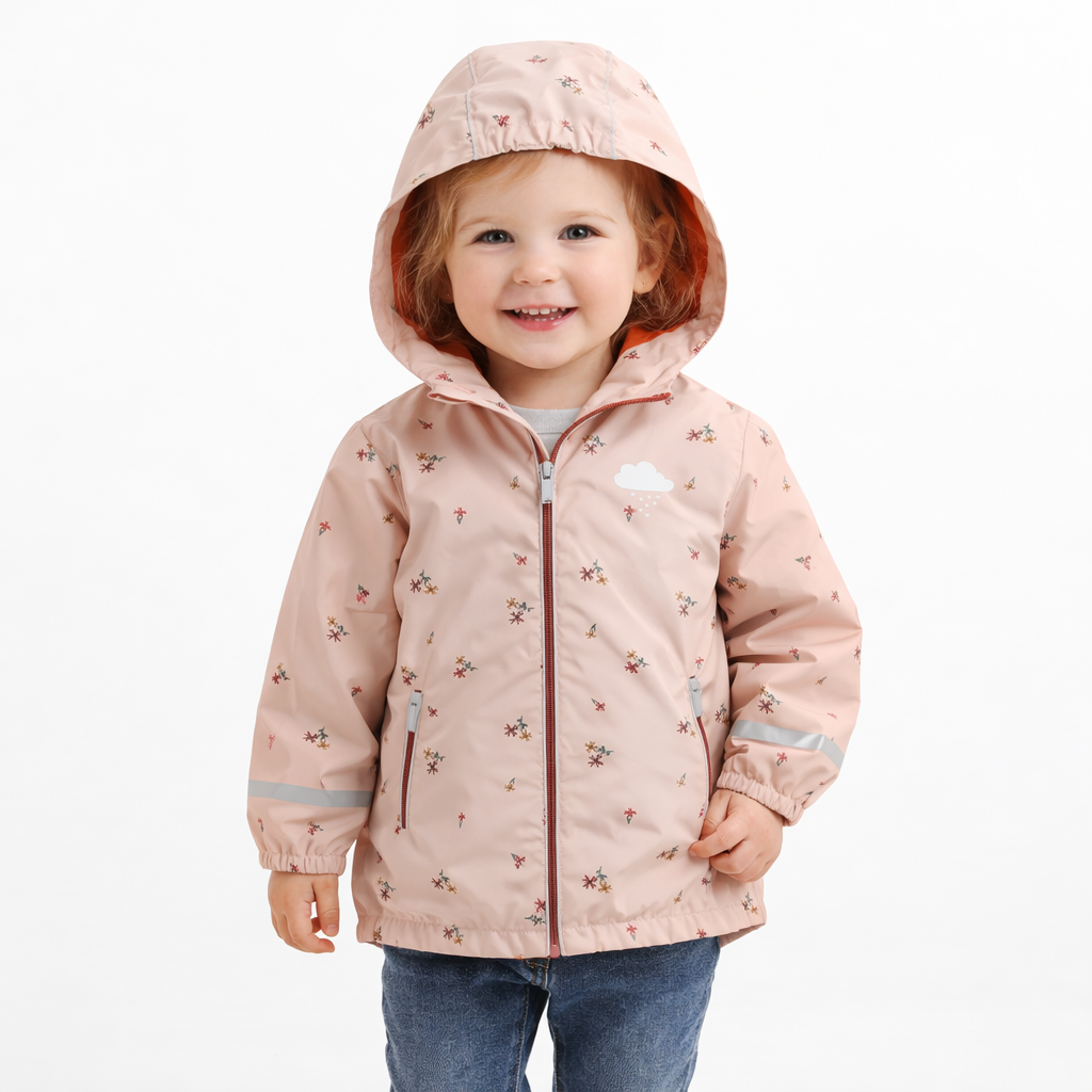 Blush Floral Fleece - Lined Kids Raincoat  girls clothing YAG Boutique