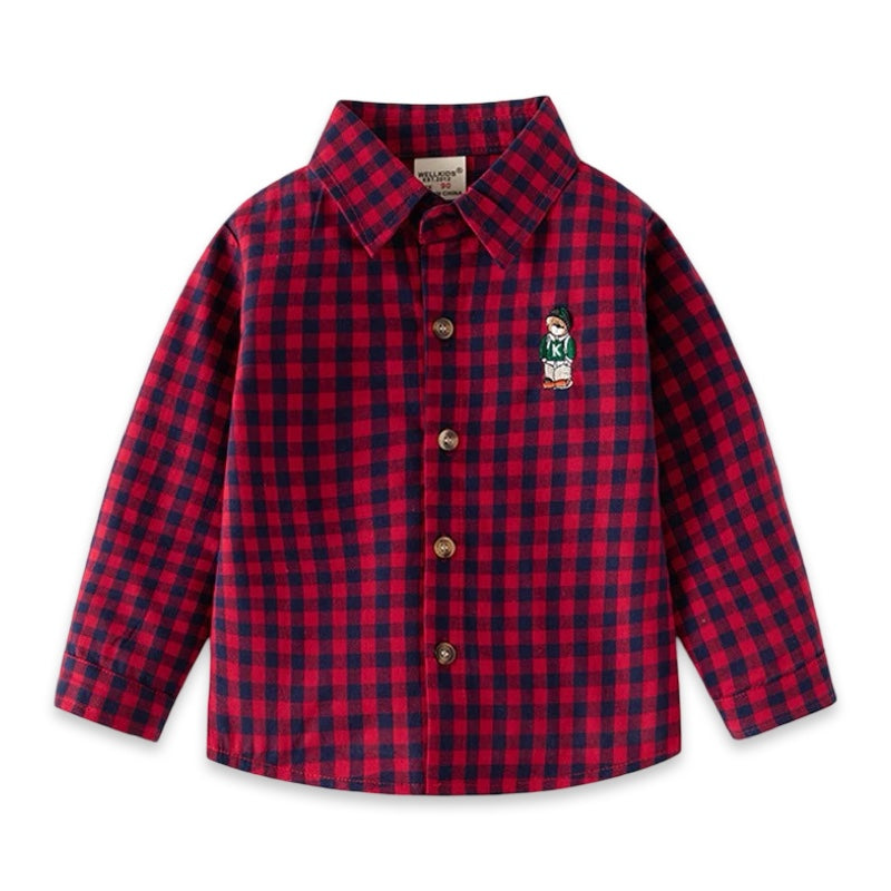 Boys Classic Gingham Button-Up Shirt  kids clothing YAG Boutique