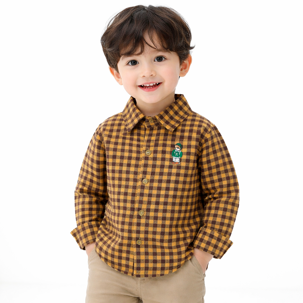 Boys Classic Gingham Button-Up Shirt  kids clothing YAG Boutique