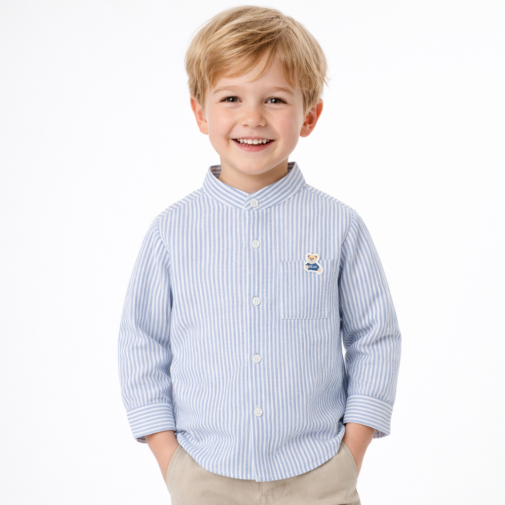 Boys Premium Mandarin Collar Shirt  kids clothing YAG Boutique