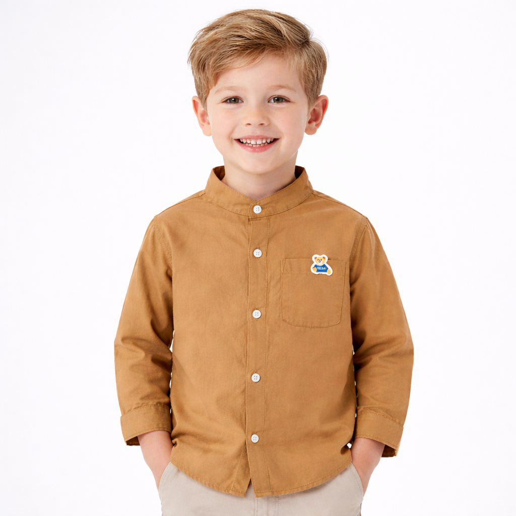 Boys Premium Mandarin Collar Shirt  kids clothing YAG Boutique