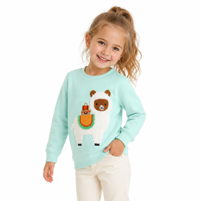 Mint Green Alpaca Fleece Jumper  kids clothing YAG Boutique