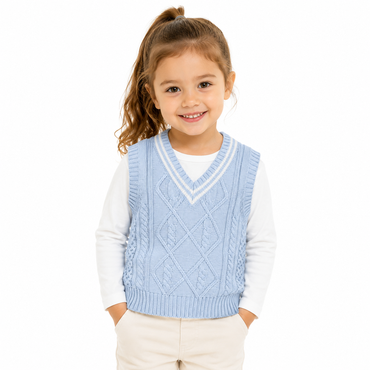 Classic Prep Cable-Knit Sweater Vest  kids clothing YAG Boutique
