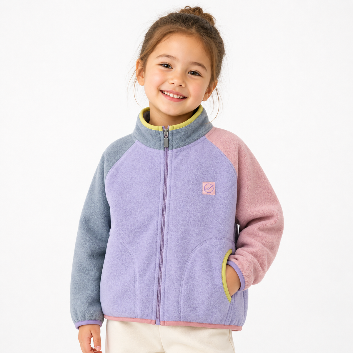Colour-Block Kids Fleece Jacket  kids clothing YAG Boutique