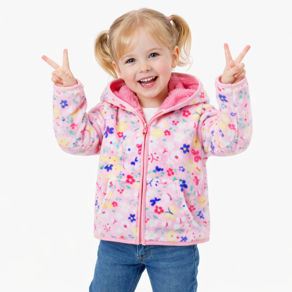 Colourful Fleece Hoodie for Girls  girls clothing YAG Boutique