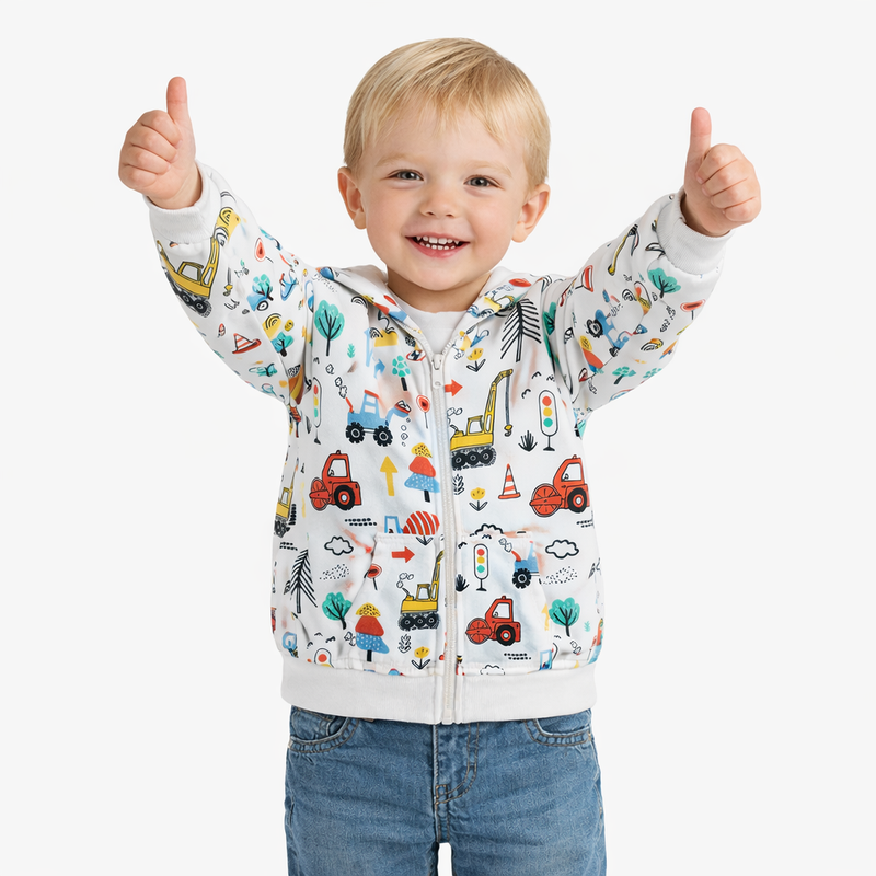 Construction Crew Zip Hoodie  kids clothing YAG Boutique