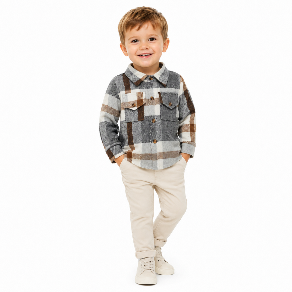 Cozy Toddler & Kids Heavyweight Plaid Flannel Shacket  kids clothing YAG Boutique