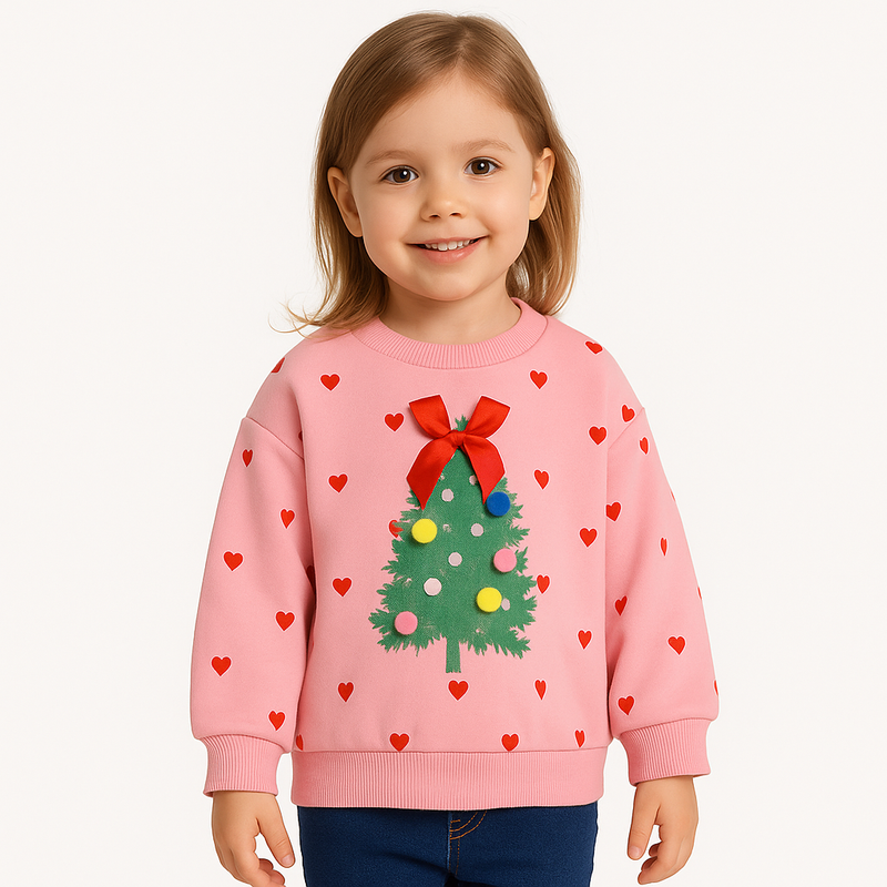 Little Christmas Heart Jumper – Limited Holiday Edition  girls clothing YAG Boutique