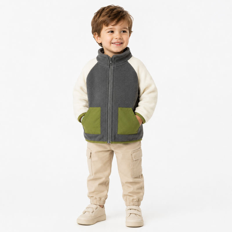 Elysian Urban Color-Block Winter Fleece Jacket  kids clothing YAG Boutique