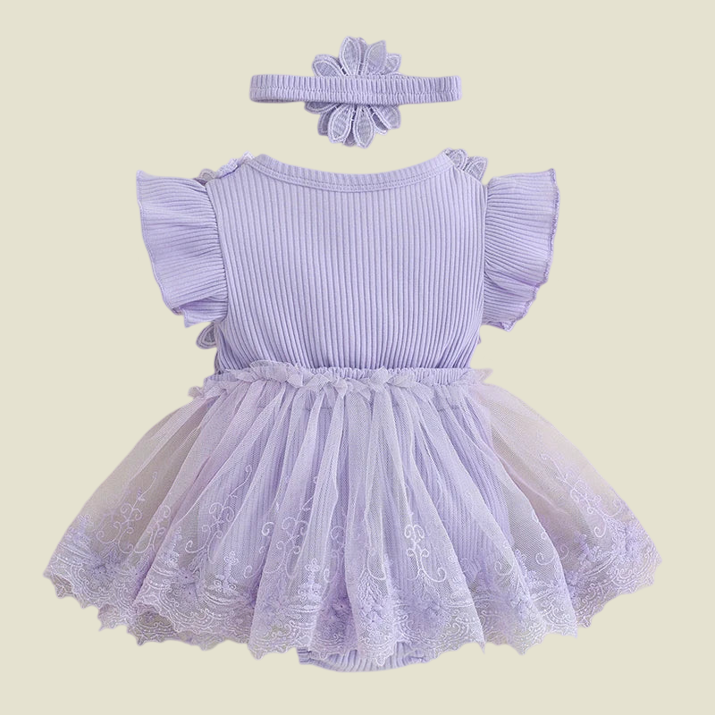 Charming Baby Girls Mesh Dress with Headband  girls clothing YAG Boutique