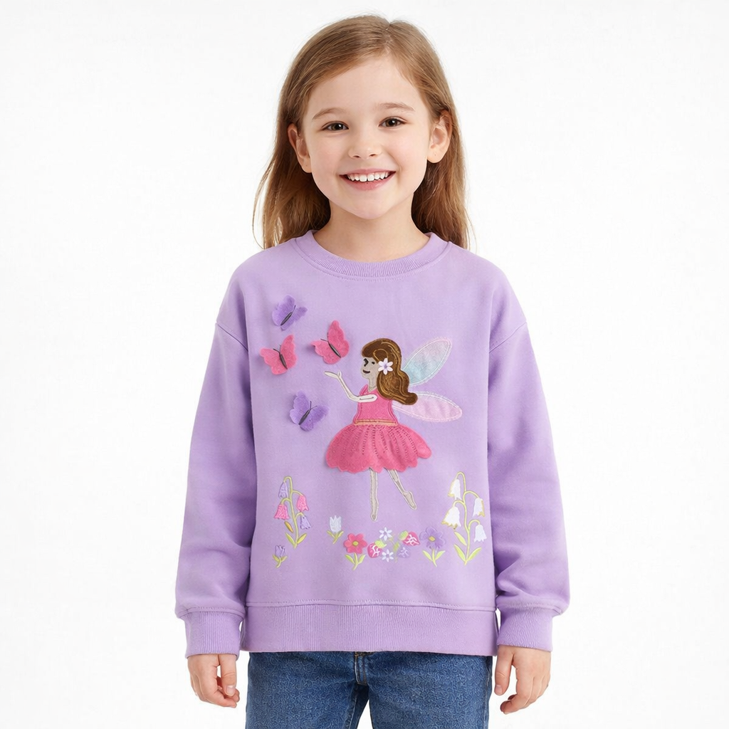 Girls Lavender Fairy Garden Jumper  girls clothing YAG Boutique