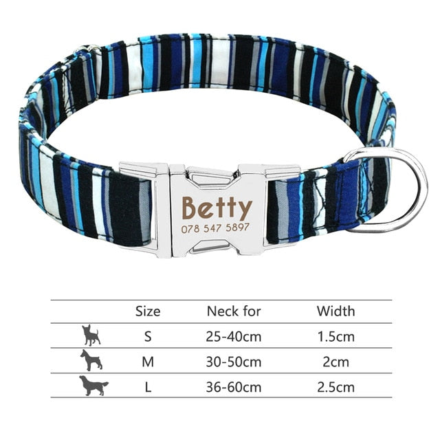 Premium Personalised Pet Collar - Stripy Series