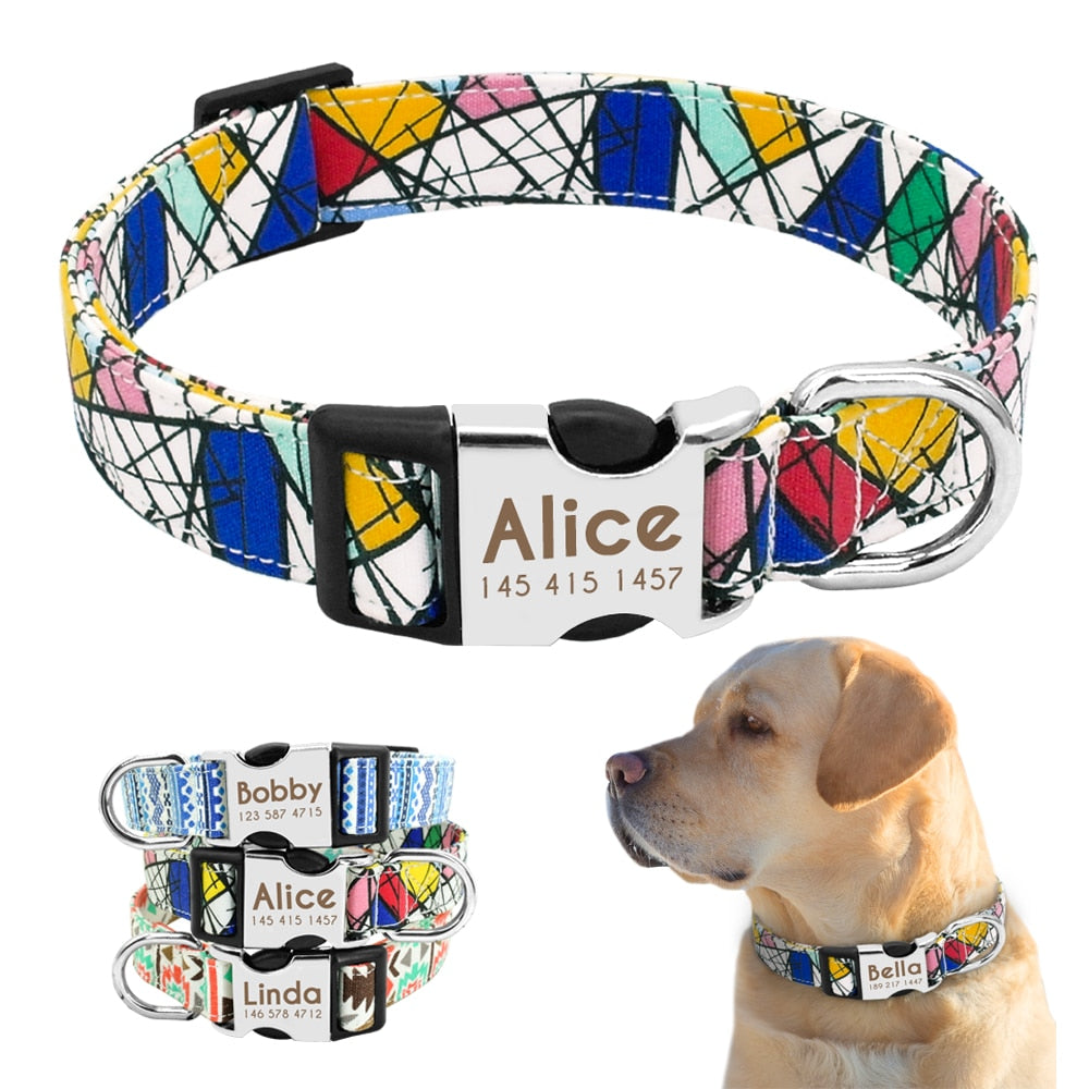 Premium Personalised Pet Collar - Stripy Series
