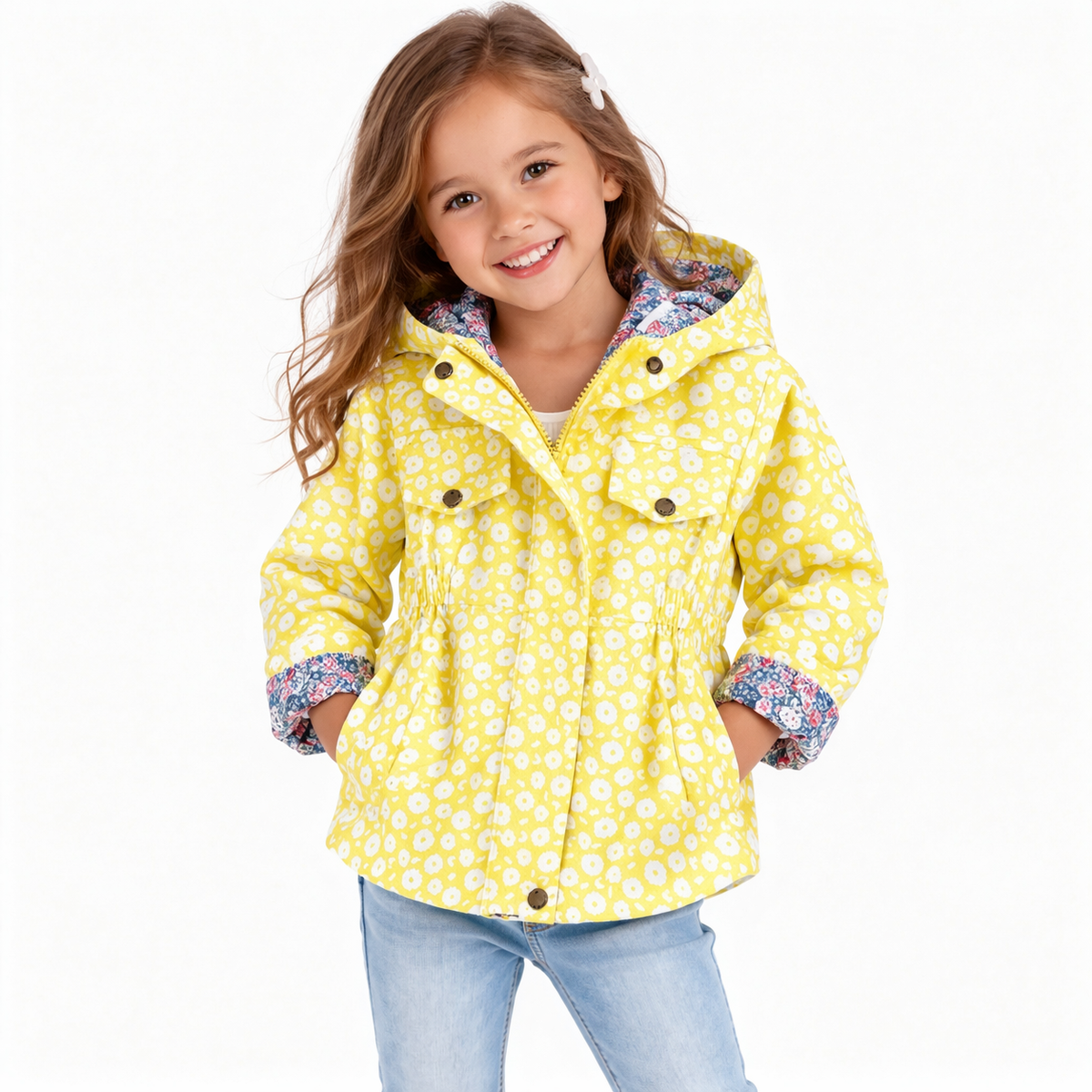 Floral Bloom Hooded Jacket for Girls  girls clothing YAG Boutique