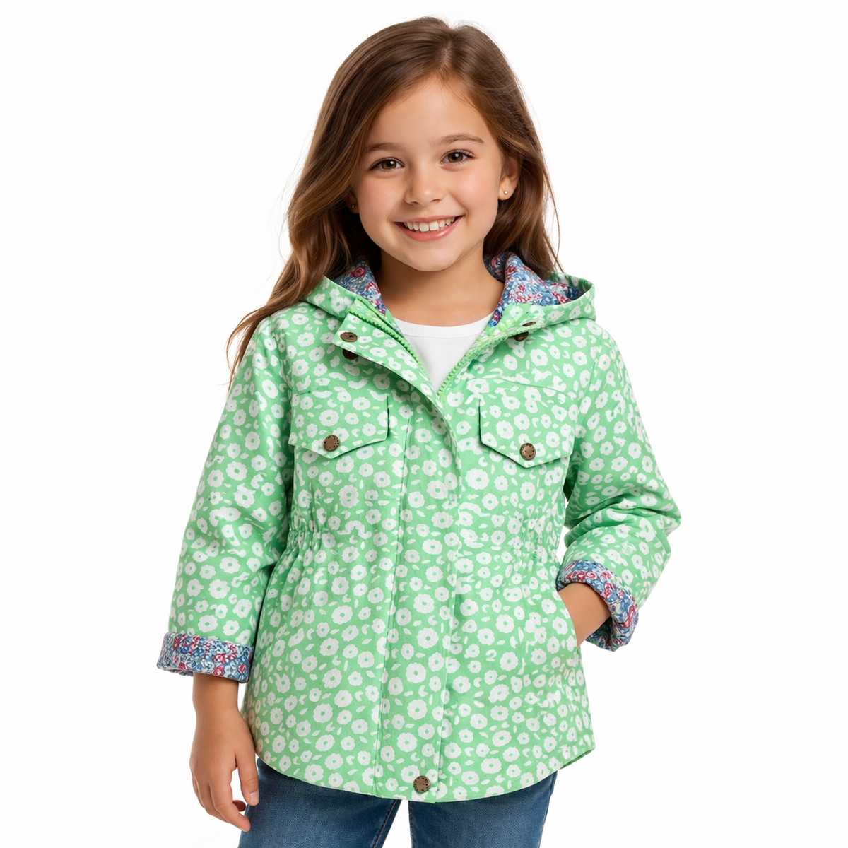 Floral Bloom Hooded Jacket for Girls  girls clothing YAG Boutique