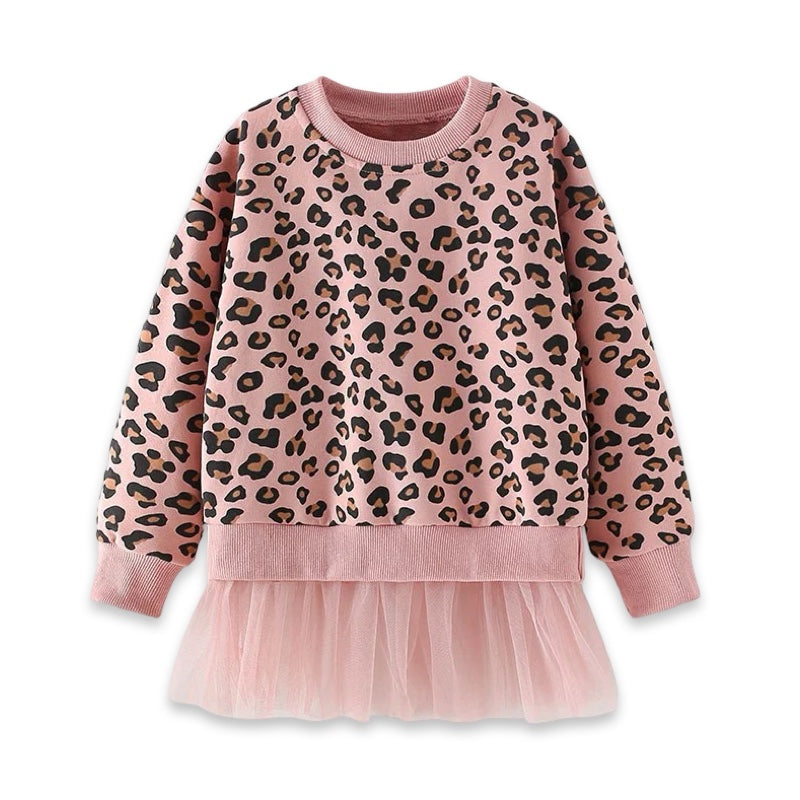 Girls Pink Leopard Print Pullover Tutu Dress  girls clothing YAG Boutique