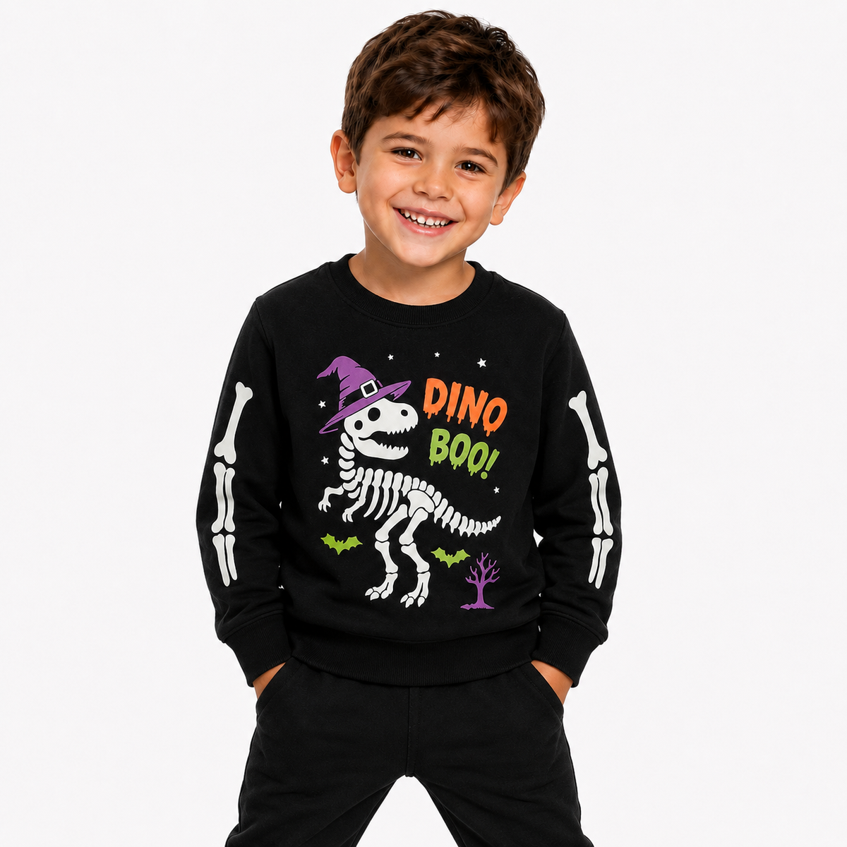 Glow-In-The-Dark Kids Halloween Jumper  kids clothing YAG Boutique