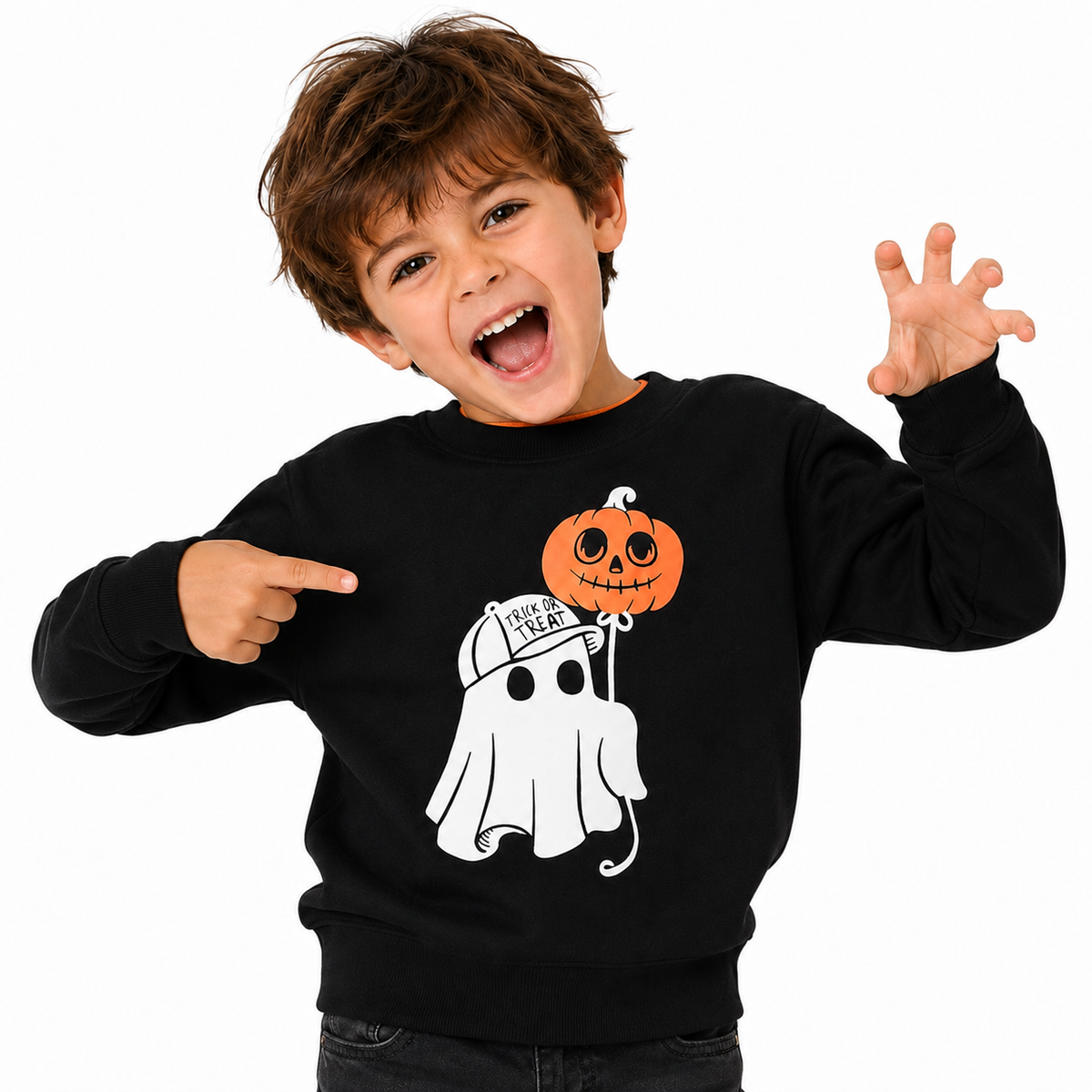 Glow-in-the-Dark Kids’ Halloween Jumper  kids clothing YAG Boutique