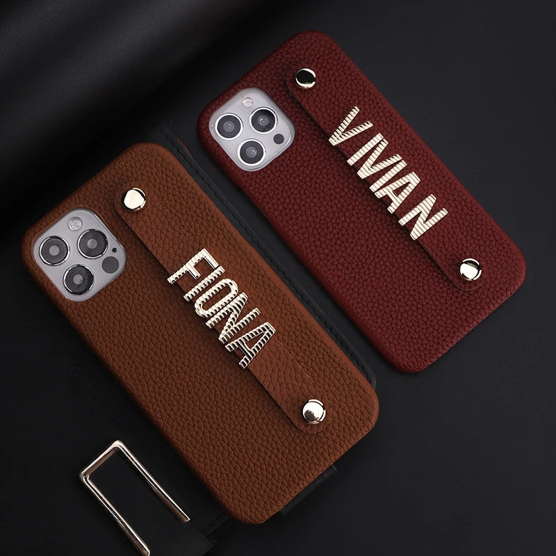 Luxury Customisable PU Leather Case for iPhone 13 - 15 Series  iPhone Cases YAG Boutique