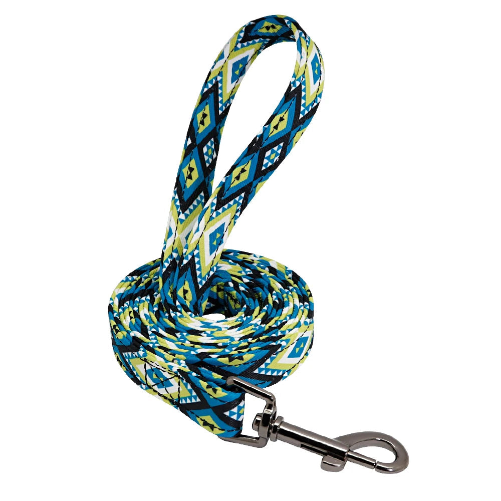 Colourful Printed Customised Dog Collar and Leash  Pet Toys & Accessories YAG Boutique