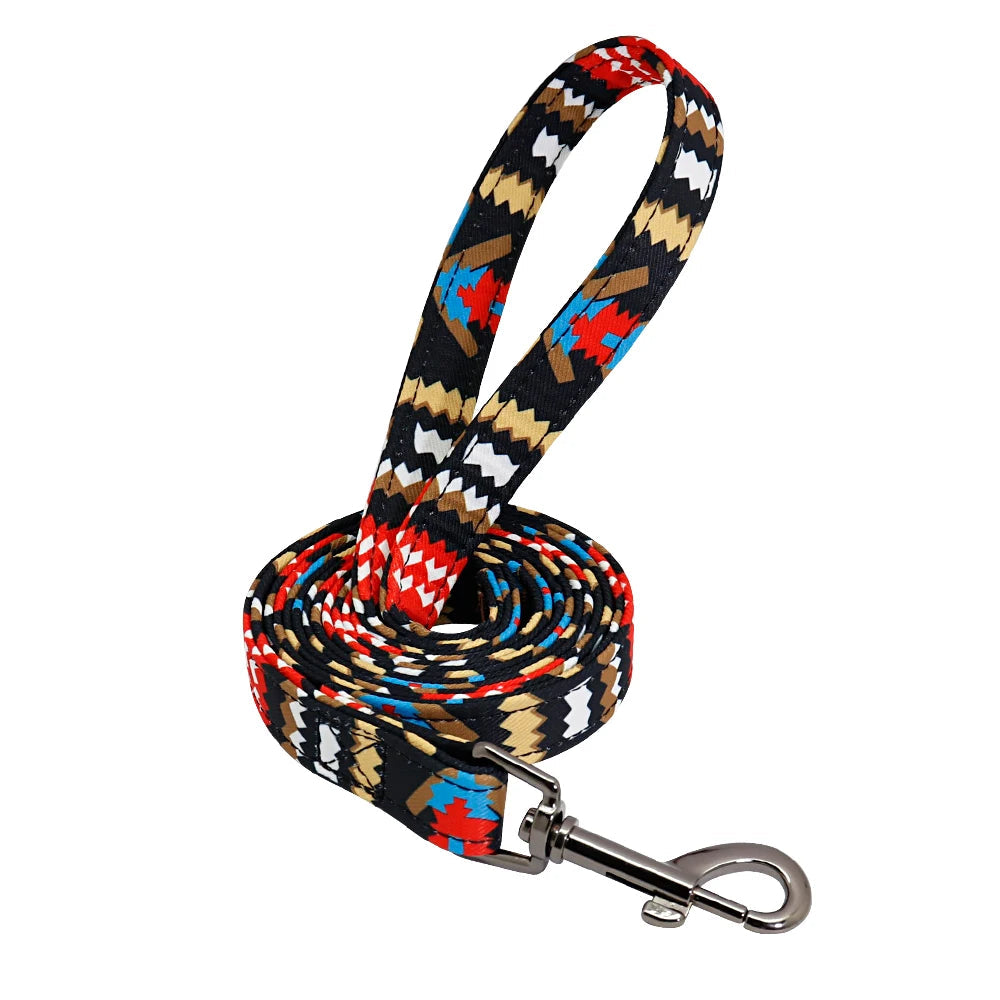 Colourful Printed Customised Dog Collar and Leash  Pet Toys & Accessories YAG Boutique