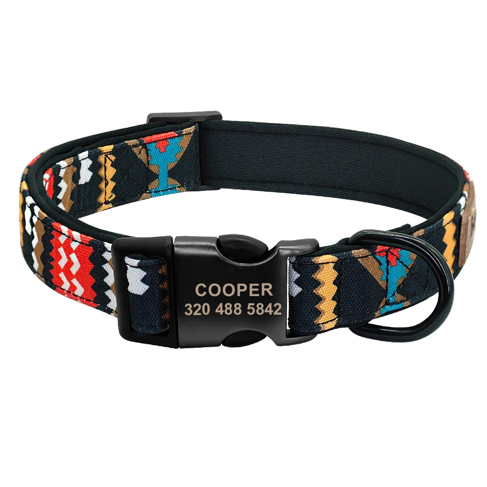 Colourful Printed Customised Dog Collar and Leash  Pet Toys & Accessories YAG Boutique