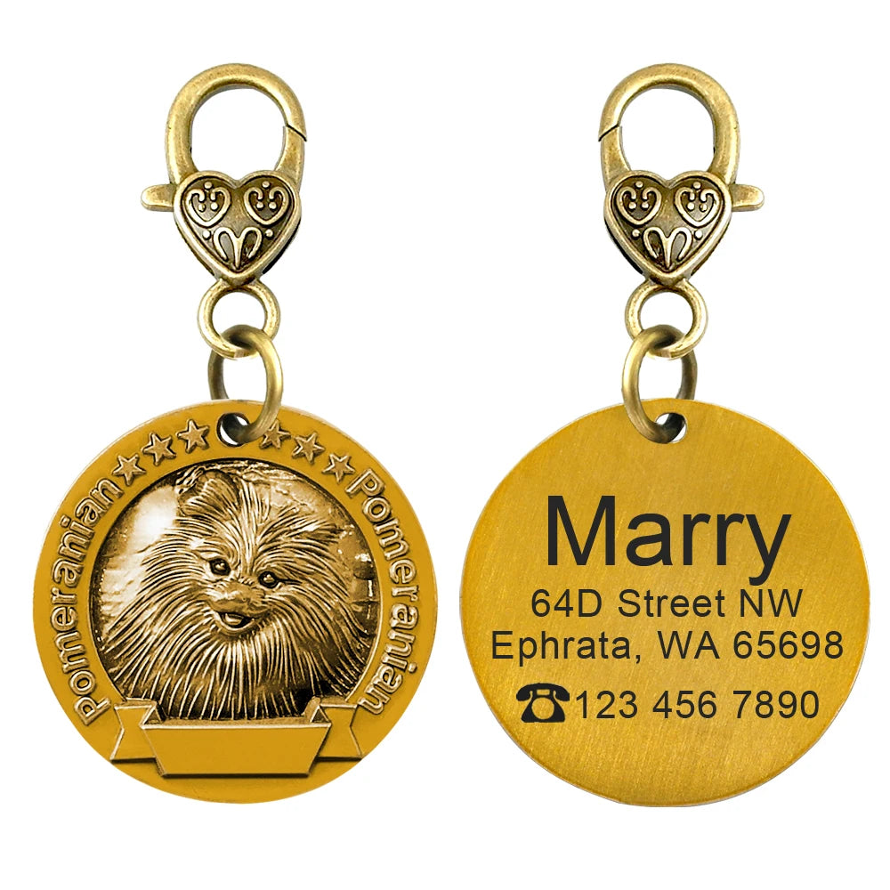Beautiful Craft Customisable Dogs ID Tags & Nameplate  Pet Toys & Accessories YAG Boutique