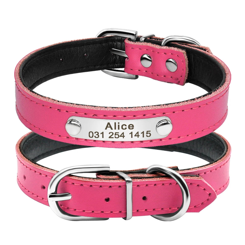 Premium PU Leather Personalised Collar  Collars Bandanas YAG Boutique