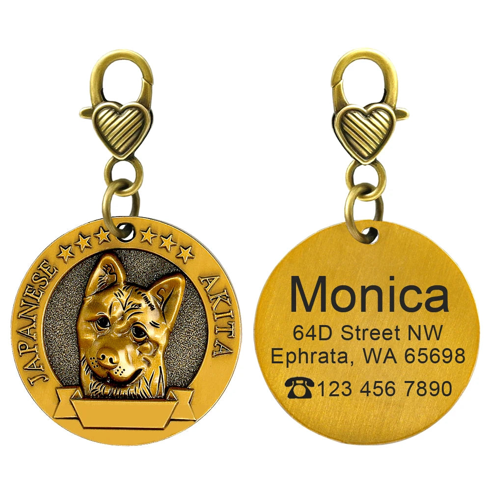 Beautiful Craft Customisable Dogs ID Tags & Nameplate  Pet Toys & Accessories YAG Boutique