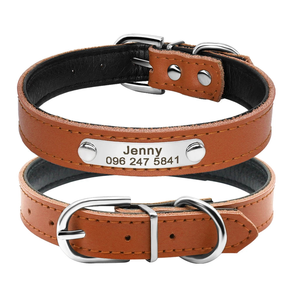Premium PU Leather Personalised Collar  Collars Bandanas YAG Boutique