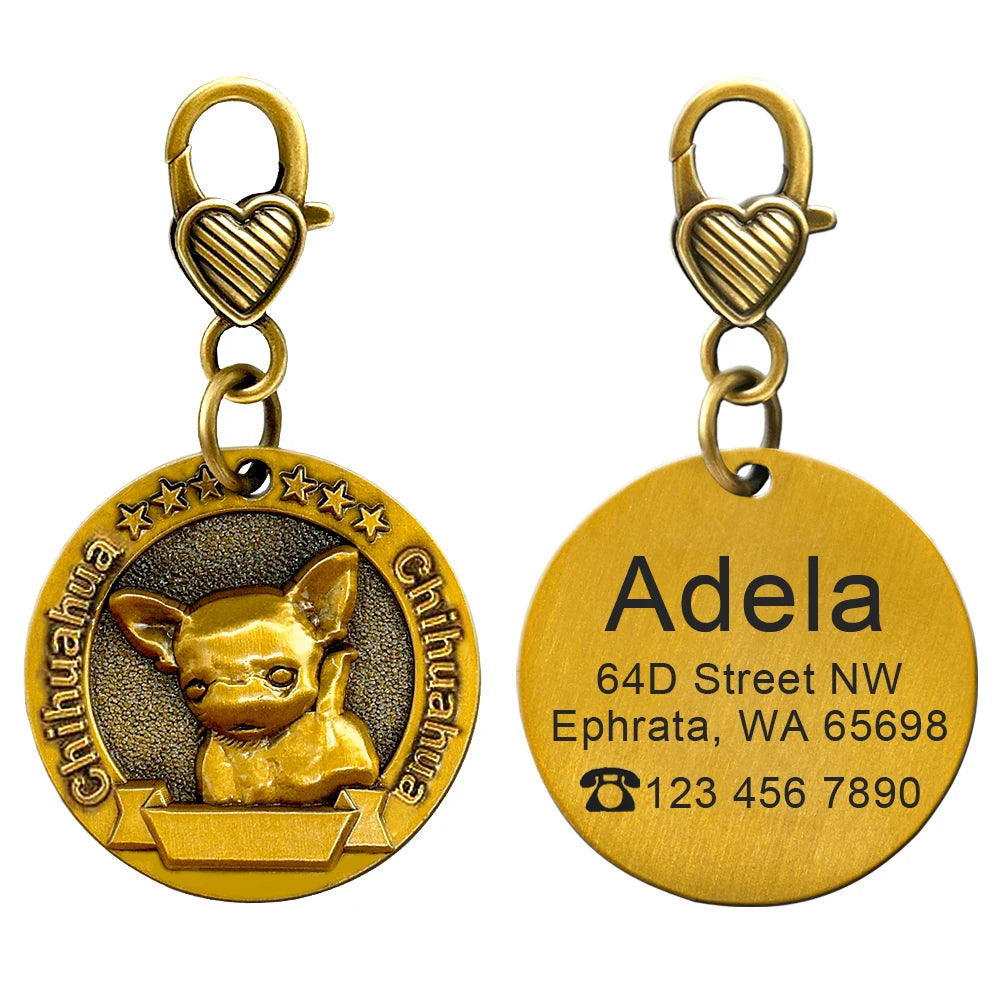 Beautiful Craft Customisable Dogs ID Tags & Nameplate  Pet Toys & Accessories YAG Boutique