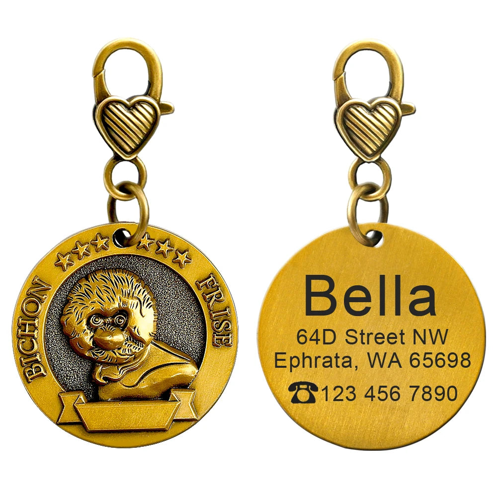 Beautiful Craft Customisable Dogs ID Tags & Nameplate  Pet Toys & Accessories YAG Boutique