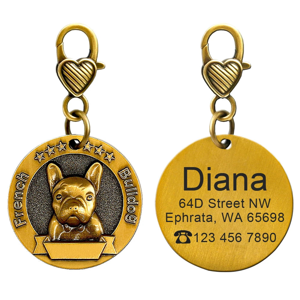Beautiful Craft Customisable Dogs ID Tags & Nameplate  Pet Toys & Accessories YAG Boutique