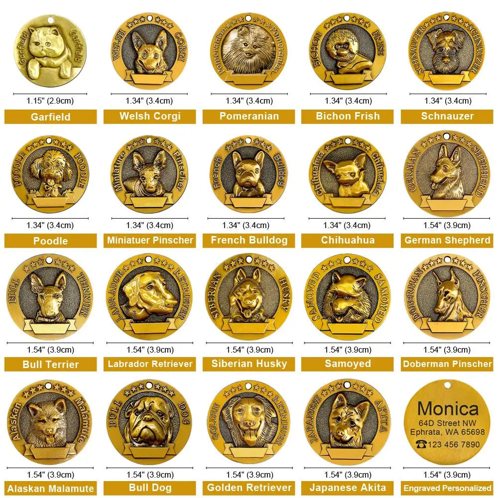 Beautiful Craft Customisable Dogs ID Tags & Nameplate  Pet Toys & Accessories YAG Boutique