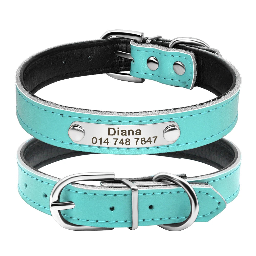 Premium PU Leather Personalised Collar  Collars Bandanas YAG Boutique
